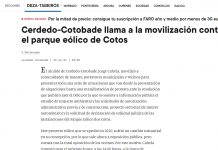 Cerdedo-Cotobade llama a la movilización contra el parque eólico de Cotos