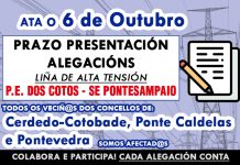 En EXPOSICIÓN PÚBLICA a liña de Alta Tensión P.E. Dos Cotos-SE Pontesampaio
